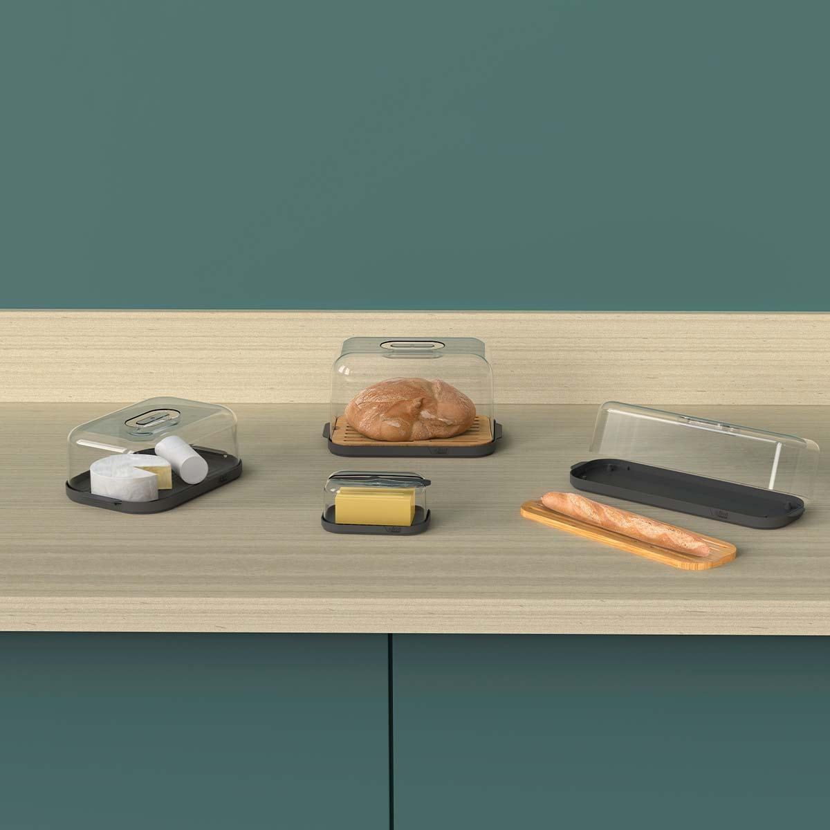 Boîte à baguette "Fresh Eat" gris