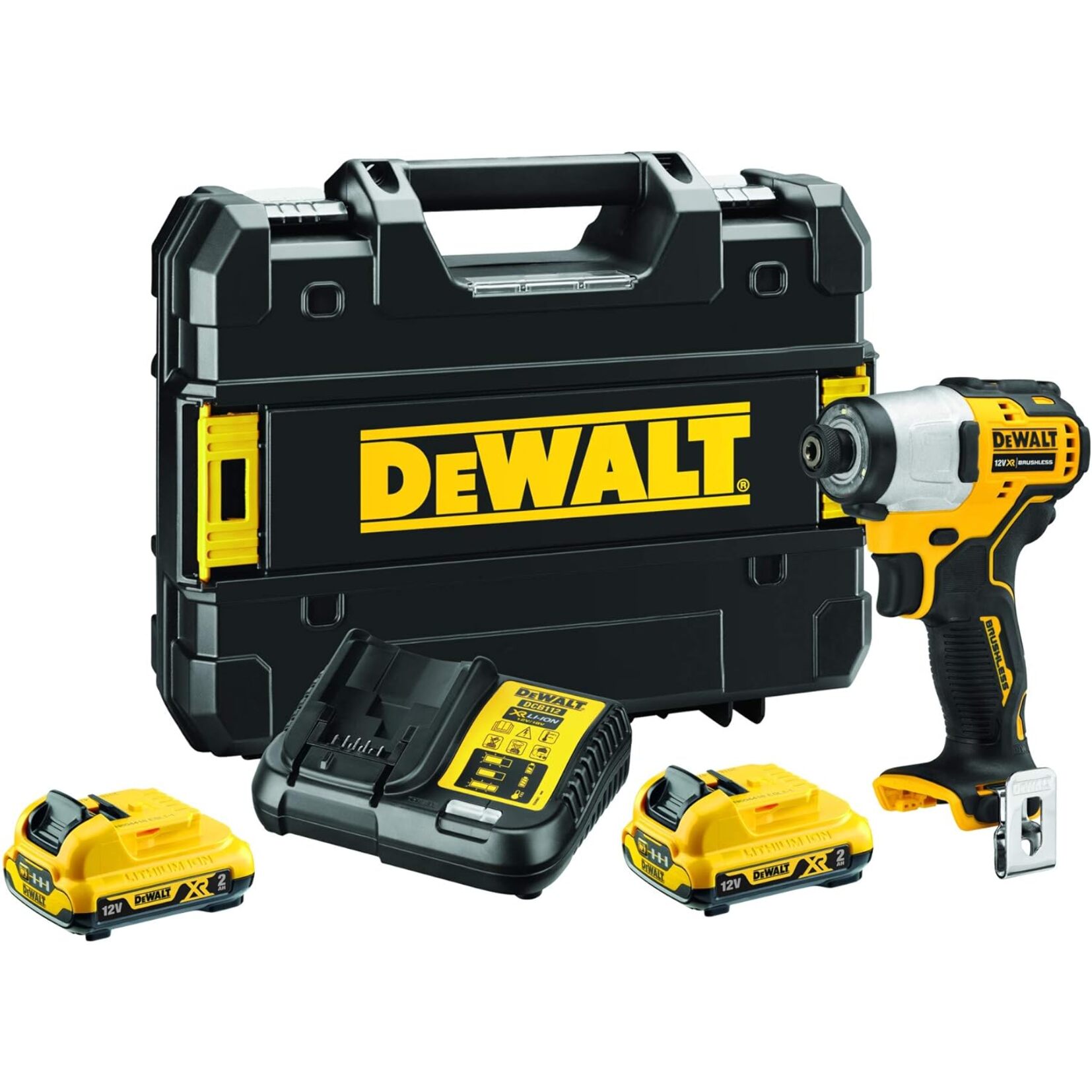 Visseuse à chocs 12V XR - DEWALT - avec 2 batteries 2 Ah - Chargeur - TSTAK- DCF801D2-QW