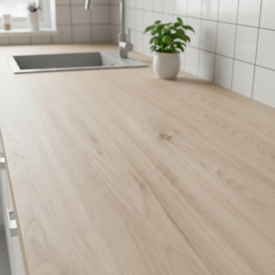 Rouleau adhésif bois chêne clair au mètre - Autocollants Revêtement Adhésif Cuisine Meubles Salle de bain