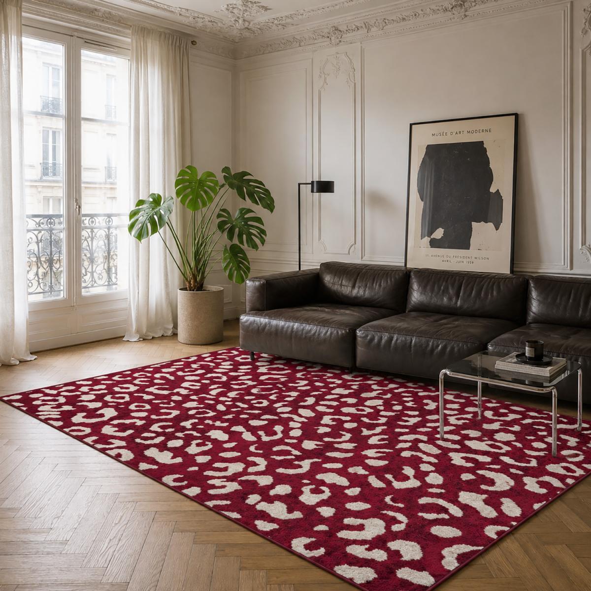 Tapis salon, motif animaux léopard graphique et tendance, LEOPA