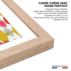 Poster lampion Affiche + cadre en bois - Chêne