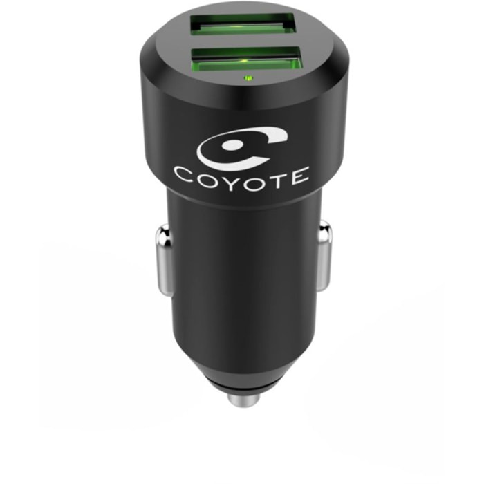 Chargeur allume-cigare COYOTE 2 USB + Câble droit