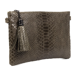 Ermine Borsa a tracolla Donna.Pelle autentica camoscio serpente inciso