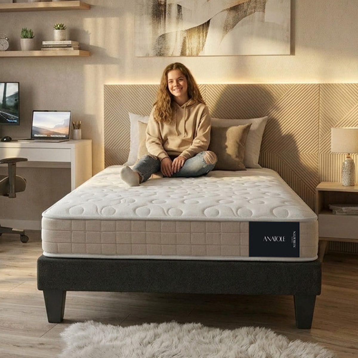 Matelas Anatole, Mousse Polyuréthane, 15 cm, Soutien ferme, Garantie 2 ans