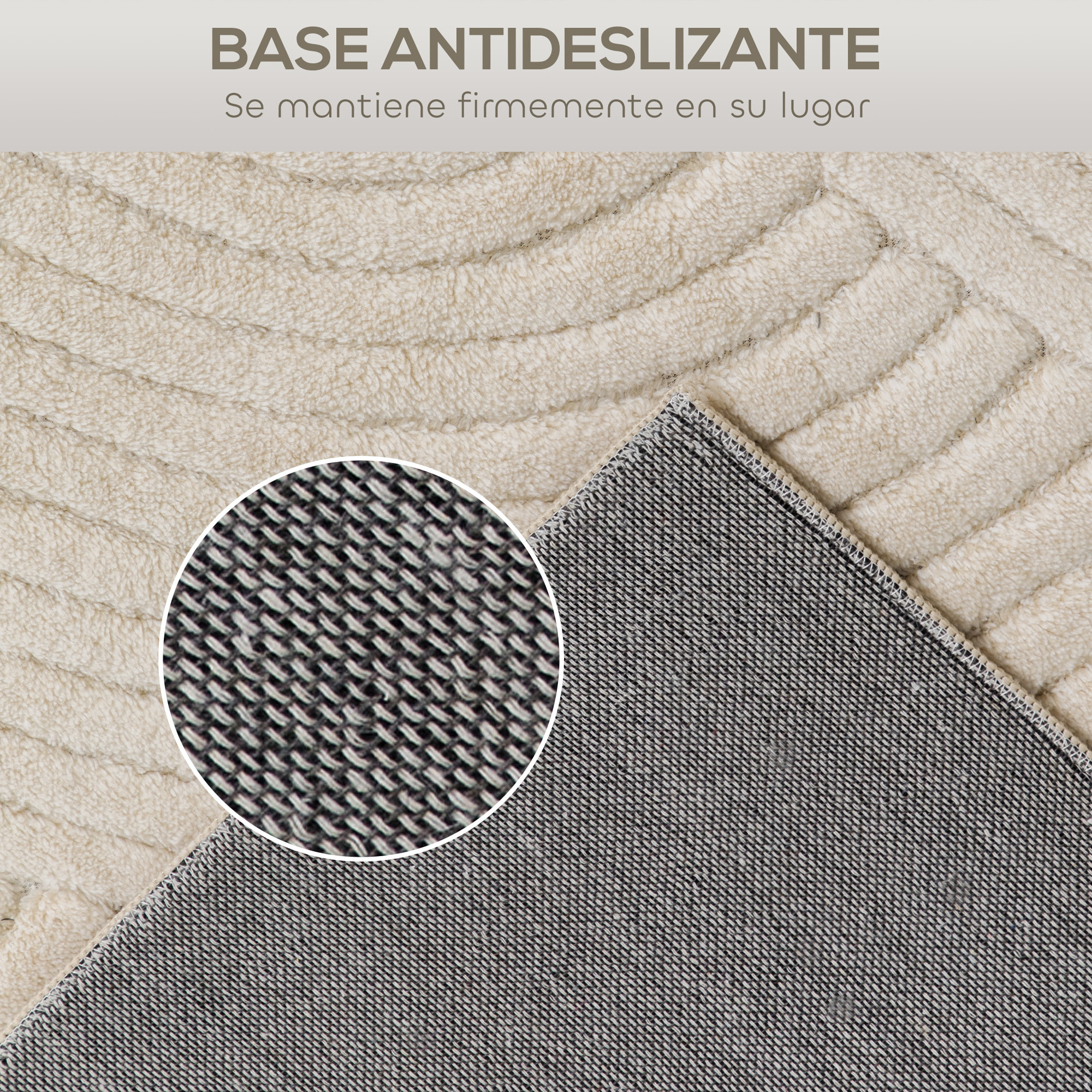 Alfombra Salón 160x120 cm Alfombra Pelo Corto Estilo Moderno Base Antideslizante Tejida a Máquina Tapete para Sala de Estar Dormitorio Comedor Crema