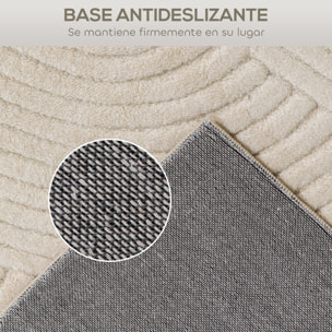 Alfombra Salón 160x120 cm Alfombra Pelo Corto Estilo Moderno Base Antideslizante Tejida a Máquina Tapete para Sala de Estar Dormitorio Comedor Crema