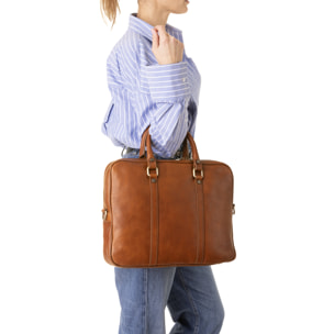 Borsa a mano  unisex In Vera pelle Made in Italy 37x31x6 cm