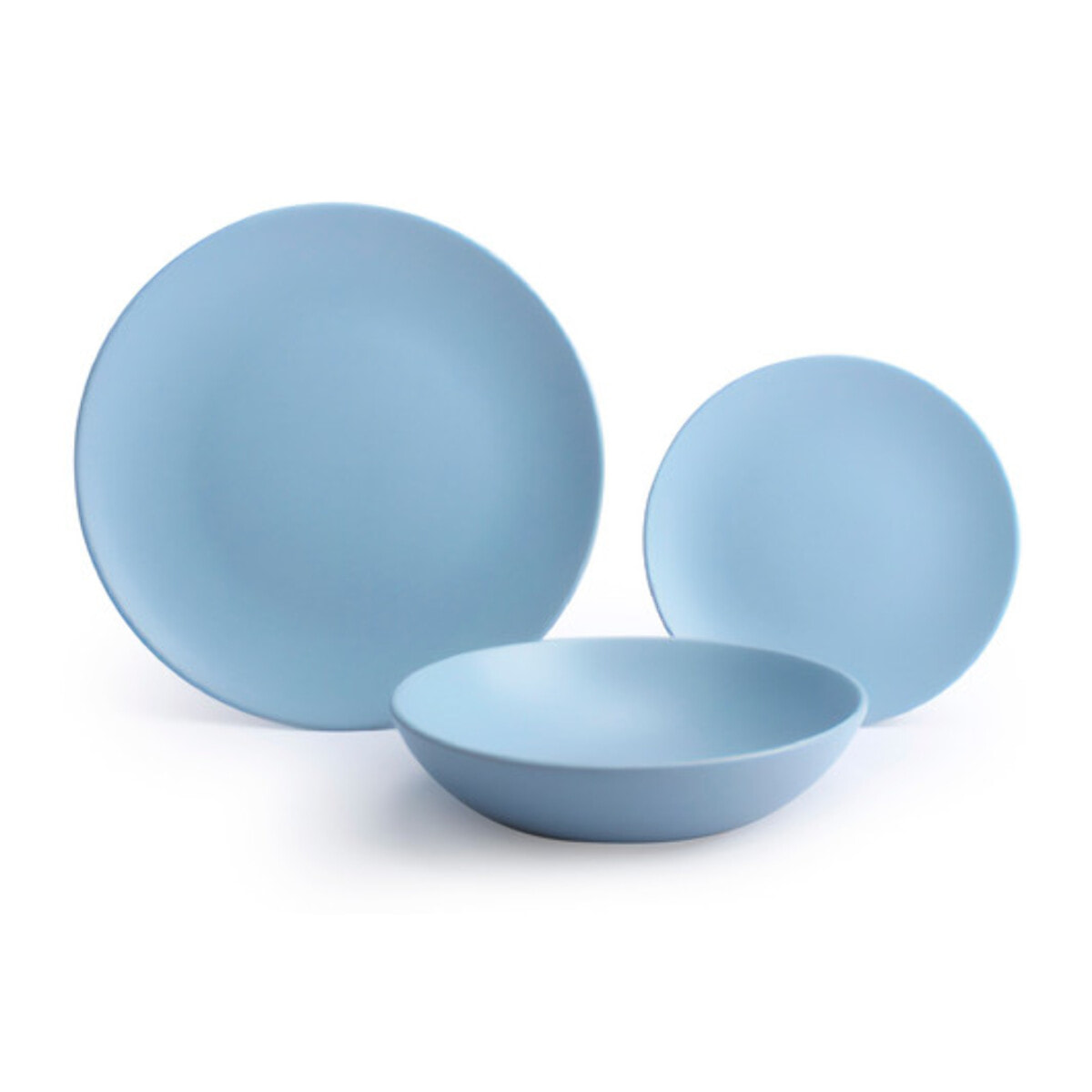 Servizio piatti 18 pezzi in ceramica - AZZURRO