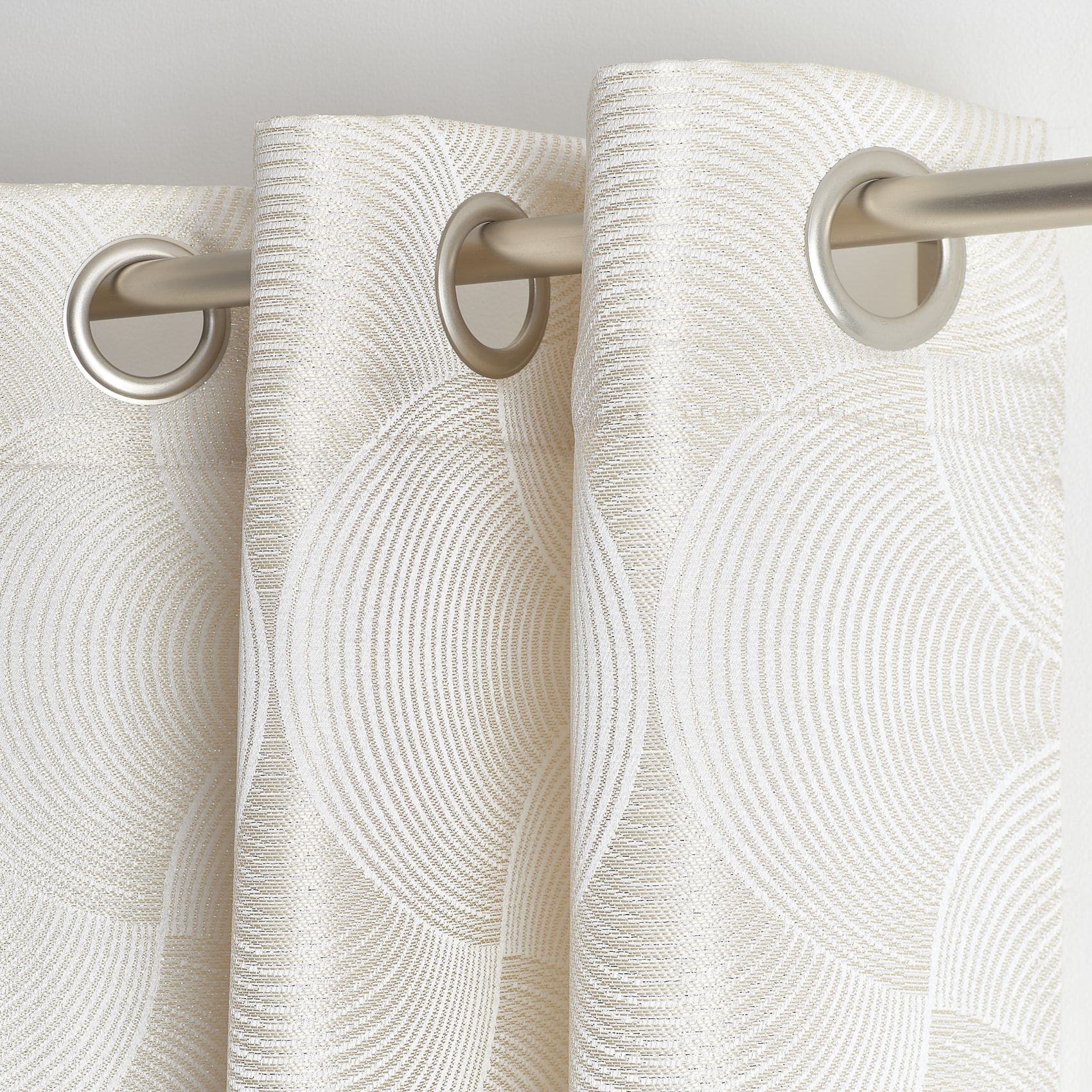 Rideau jacquard motif écailles - Ecru