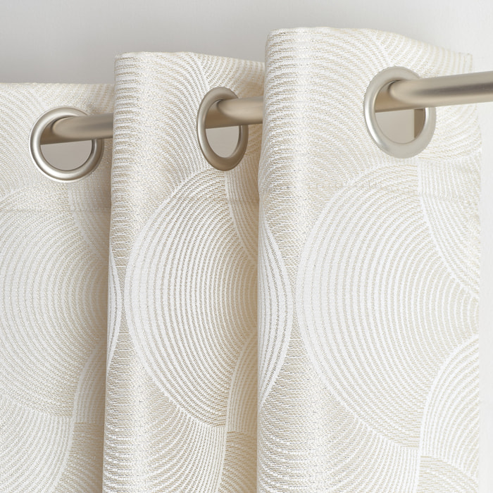 Rideau jacquard motif écailles - Ecru