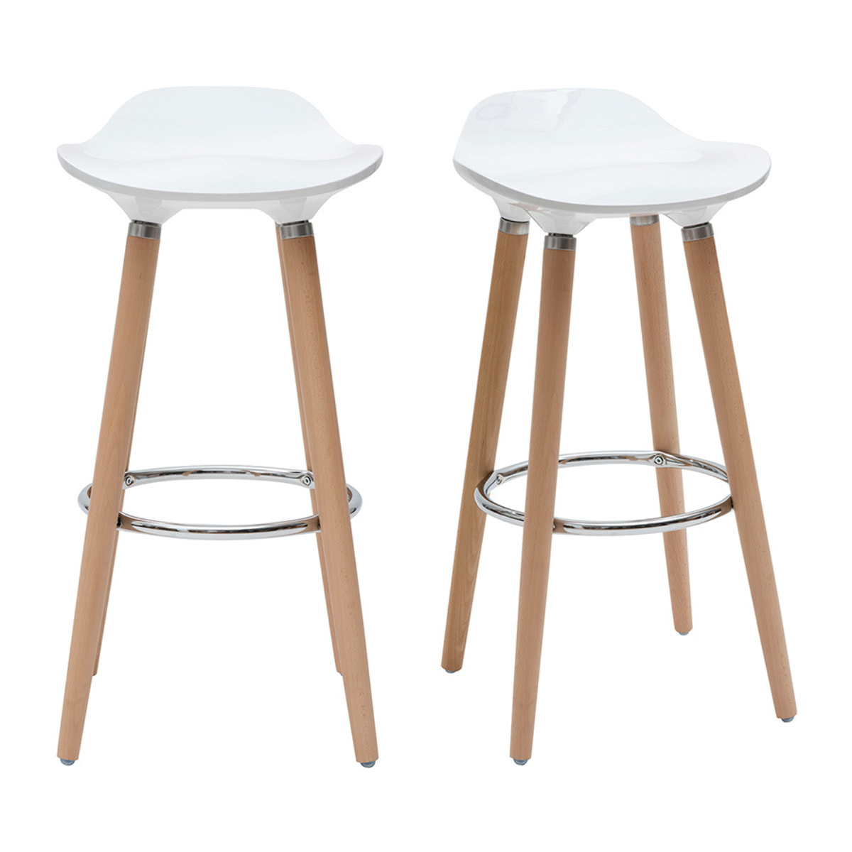 Tabourets de bar scandinaves blancs H74 cm (lot de 2) GILDA