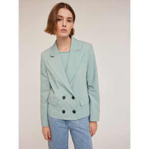 Motivi - Chaqueta de doble botonadura en poliviscosa - Green Water