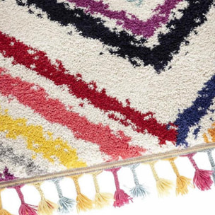 Tapis Sofe crème et multicolore motif traditionnel berbère