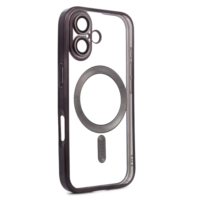 Carcasa magnética transparente con cámara cubierta, antichoque y antihuellas. Magsafe para iPhone 17.