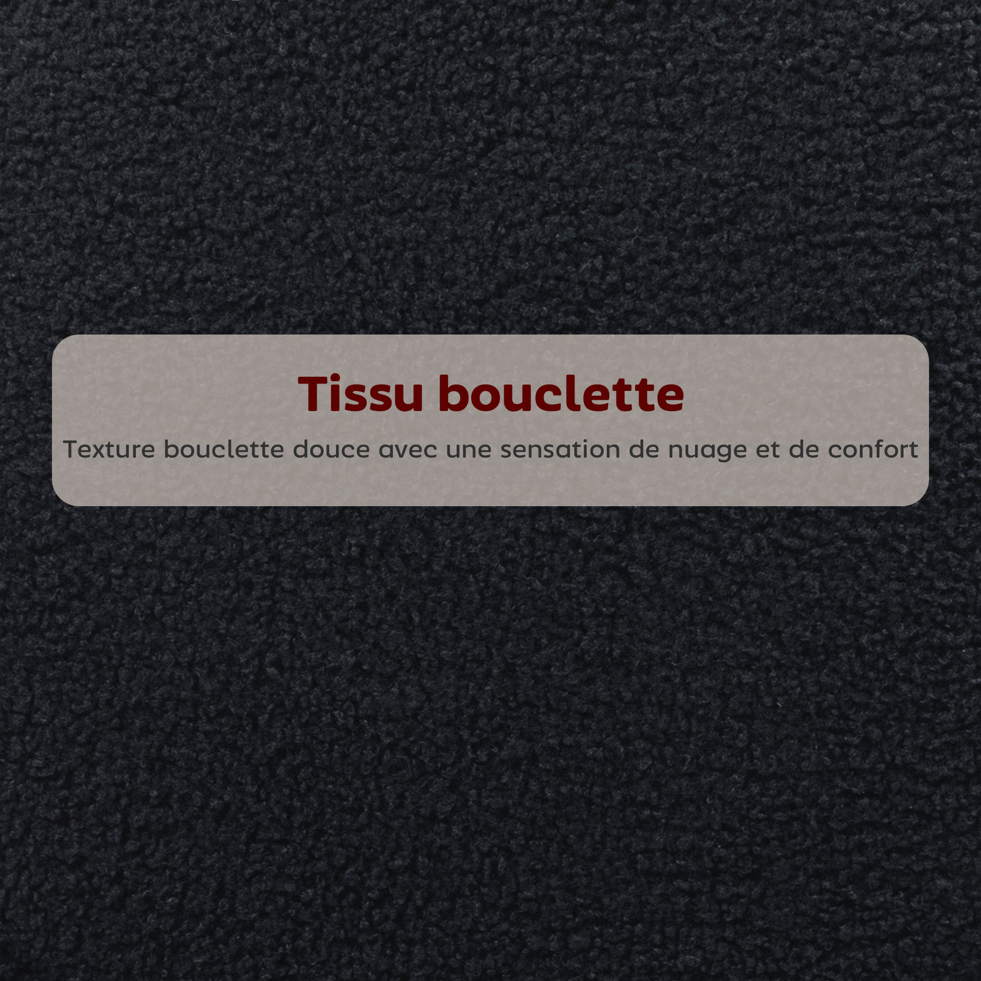 Lot de 2 tabourets de bar en tissu bouclé assise H.68 cm - lot de 2 chaises de bar - acier noir