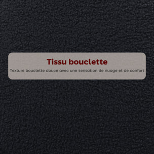 Lot de 2 tabourets de bar en tissu bouclé assise H.68 cm - lot de 2 chaises de bar - acier noir