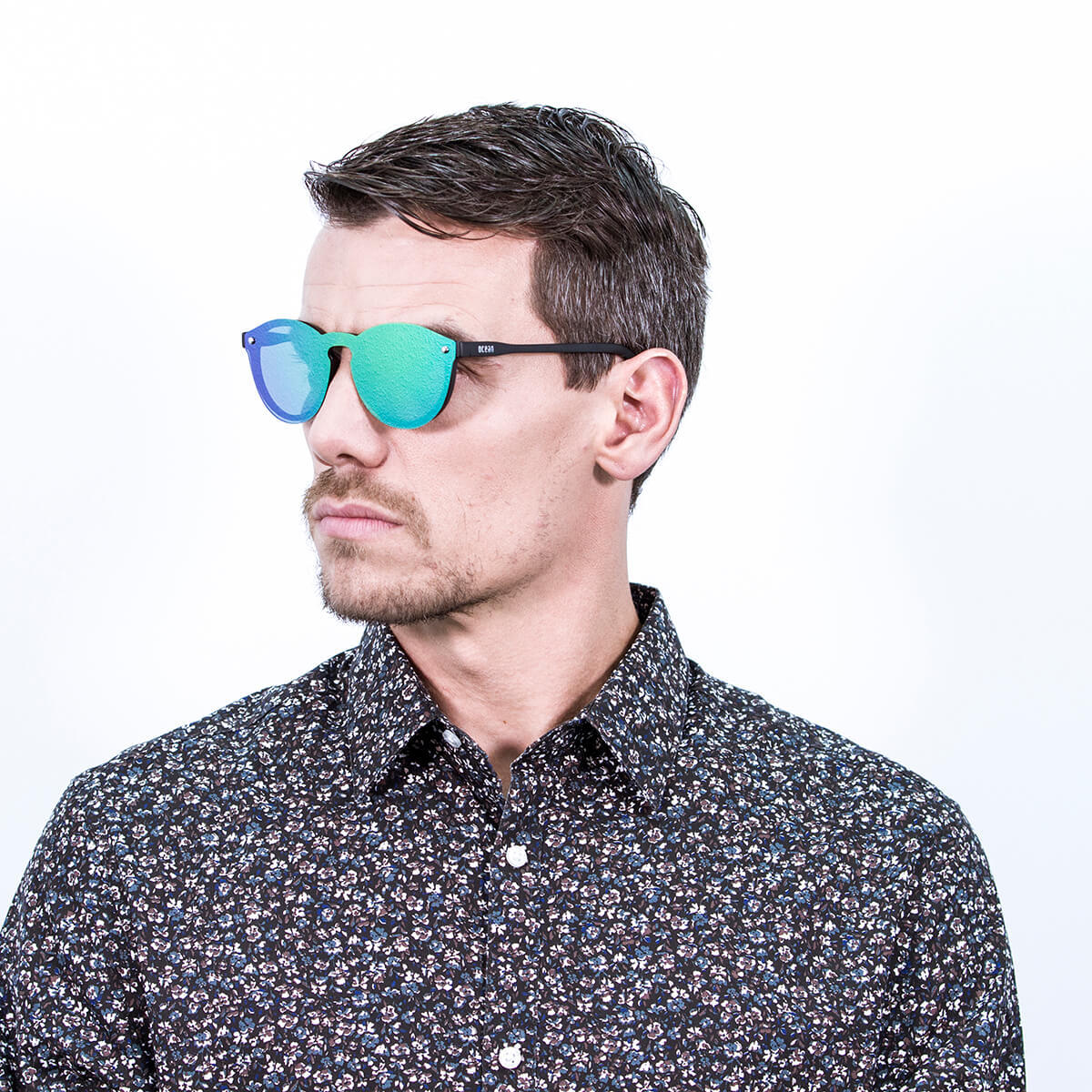 Gafas de sol PALO ALTO RIGA - Negro mate / Plana verde revo