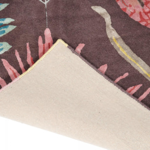 Tapis salon et chambre fait à la main en laine motif floral OLIL