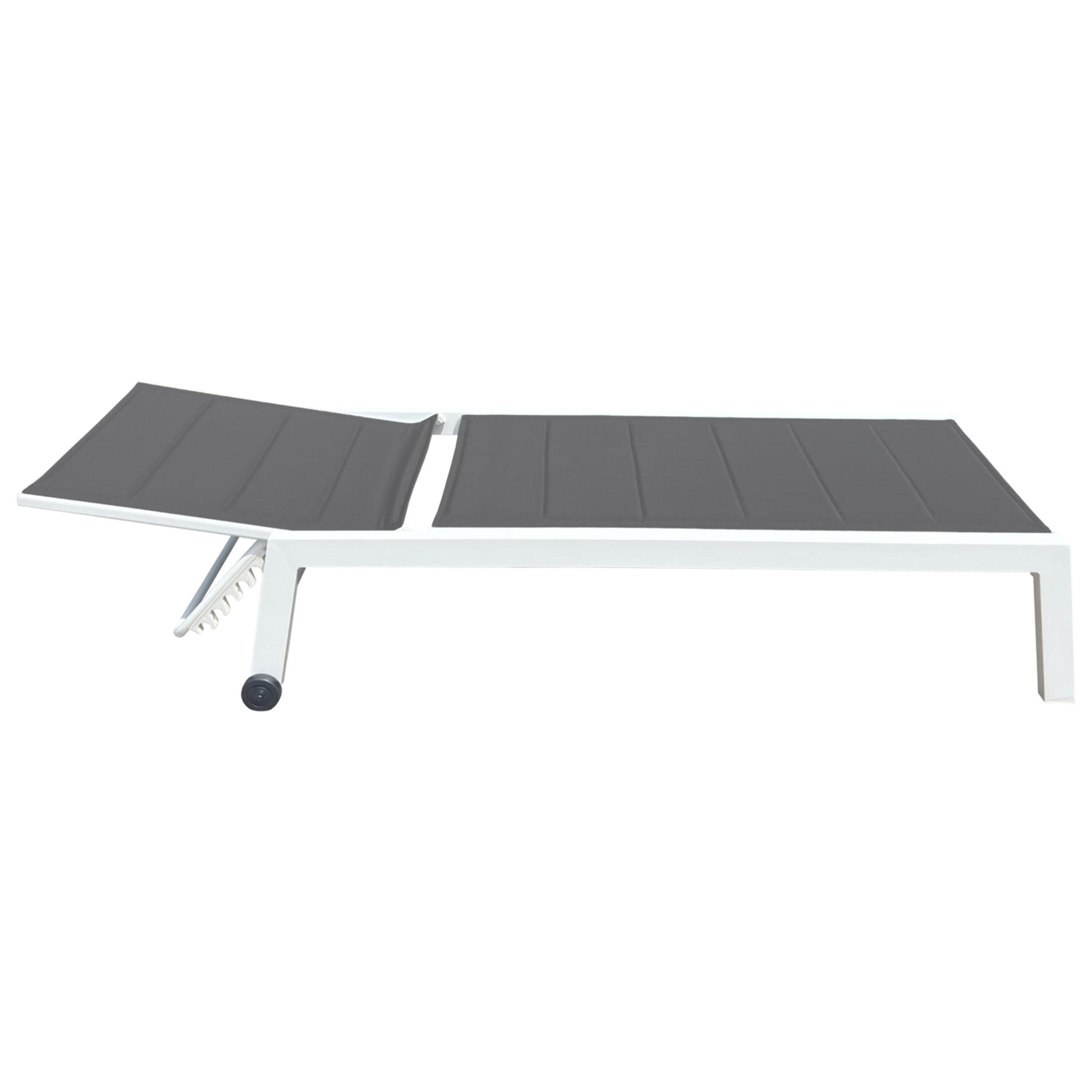Bain de soleil BARBADOS en textilène gris - aluminium blanc