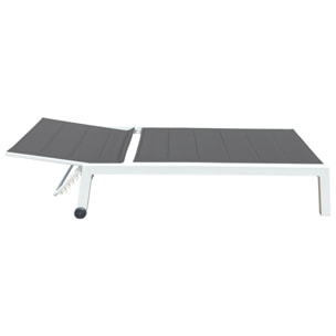 Bain de soleil BARBADOS en textilène gris - aluminium blanc