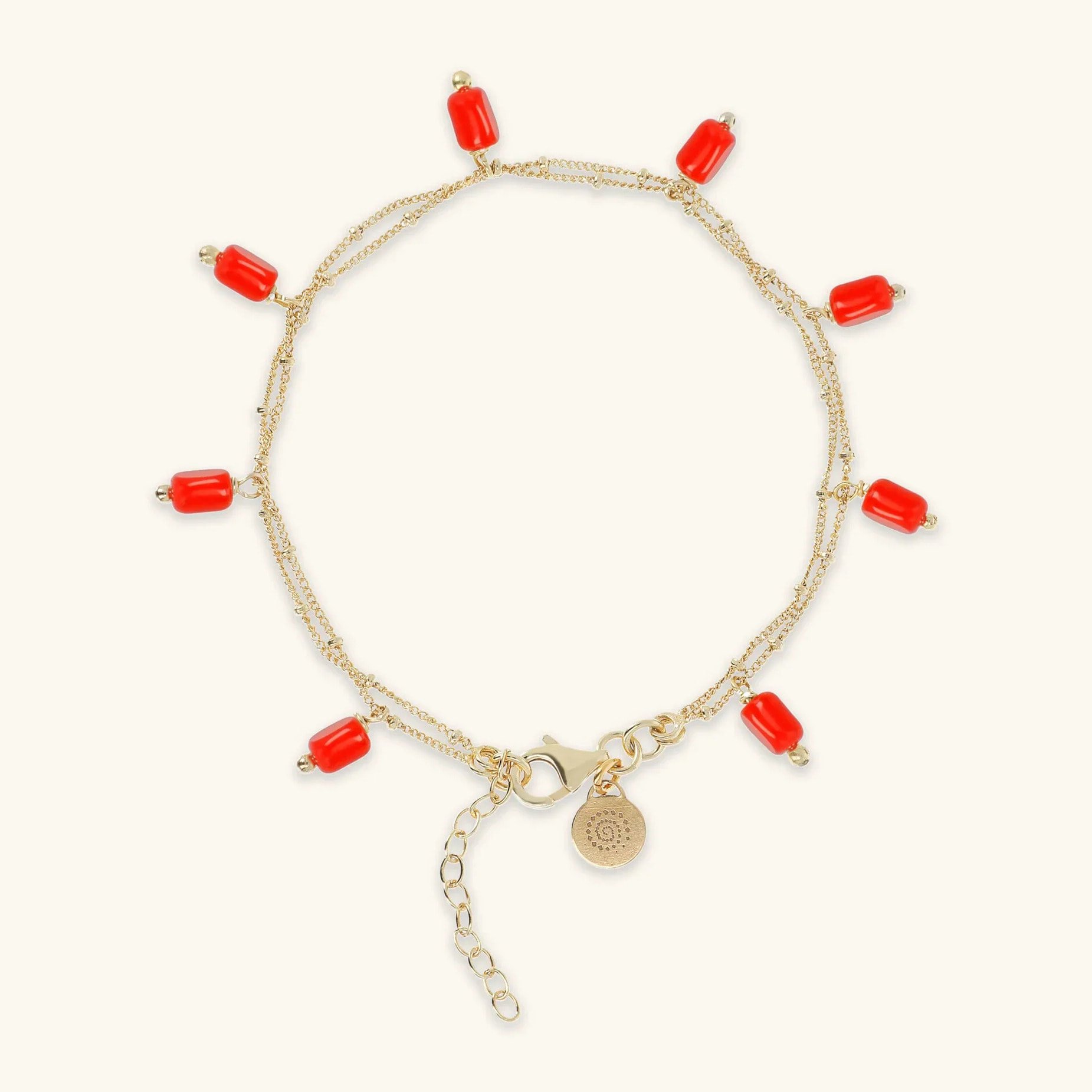 Bracciale Multifilo in Argento 925 Placcato Oro Giallo 18kt con Ciondoli in Pietra Naturale Turchese