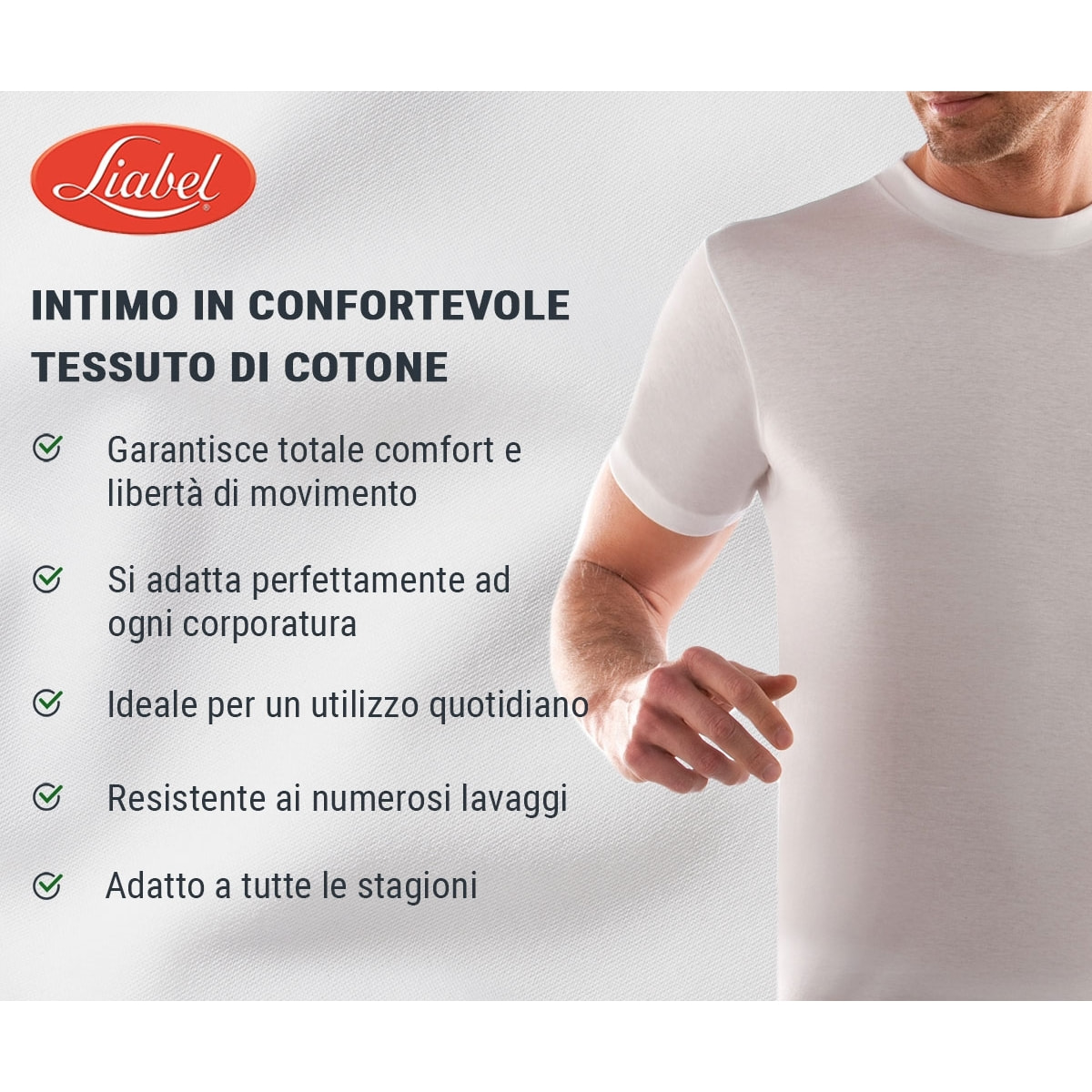 3 T-shirt da Uomo 100% Cotone LIABEL Art. 4428/t25 Girocollo