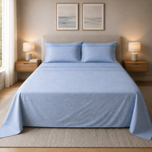 HERMET Completo Letto Matrimoniale in 100% Cotone_Volga_Avio