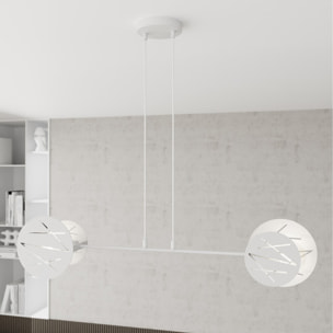 Lampada a sospensione Xotic in acciaio bianco opaco