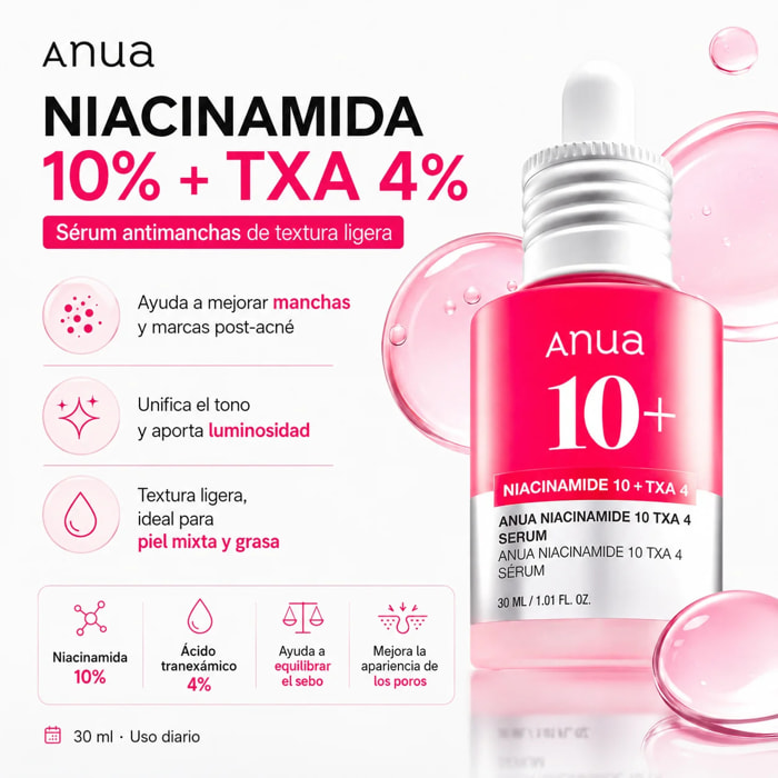 Sérum Niacinamida 10% + TXA 4% Anua 30 ml