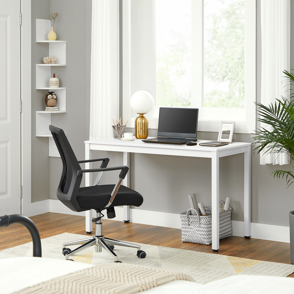Tavolo rettangolare Tessa 120x60 cm in bianco minimal