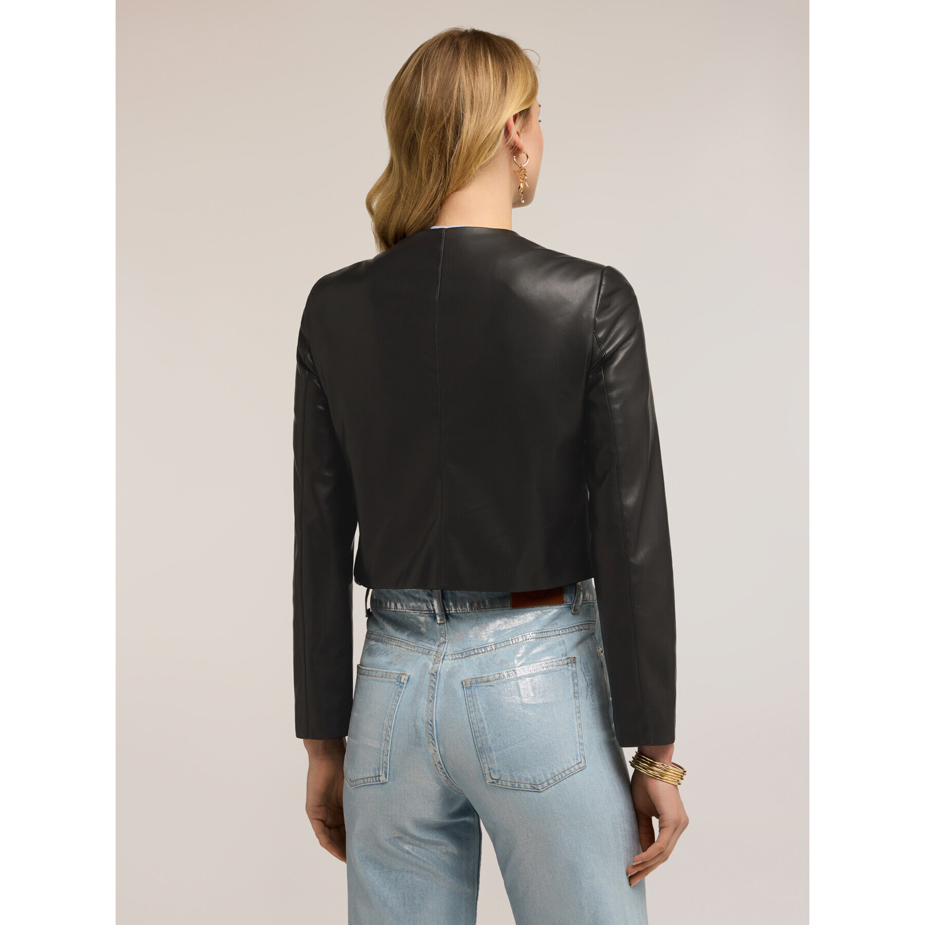 Motivi - Chaqueta corta en tejido revestido - Negro