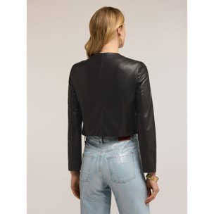 Motivi - Chaqueta corta en tejido revestido - Negro