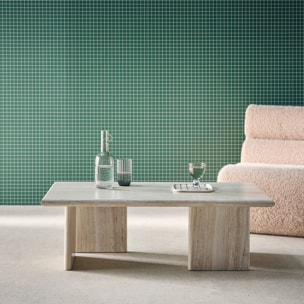 Table basse rectangulaire MDF effet travertin