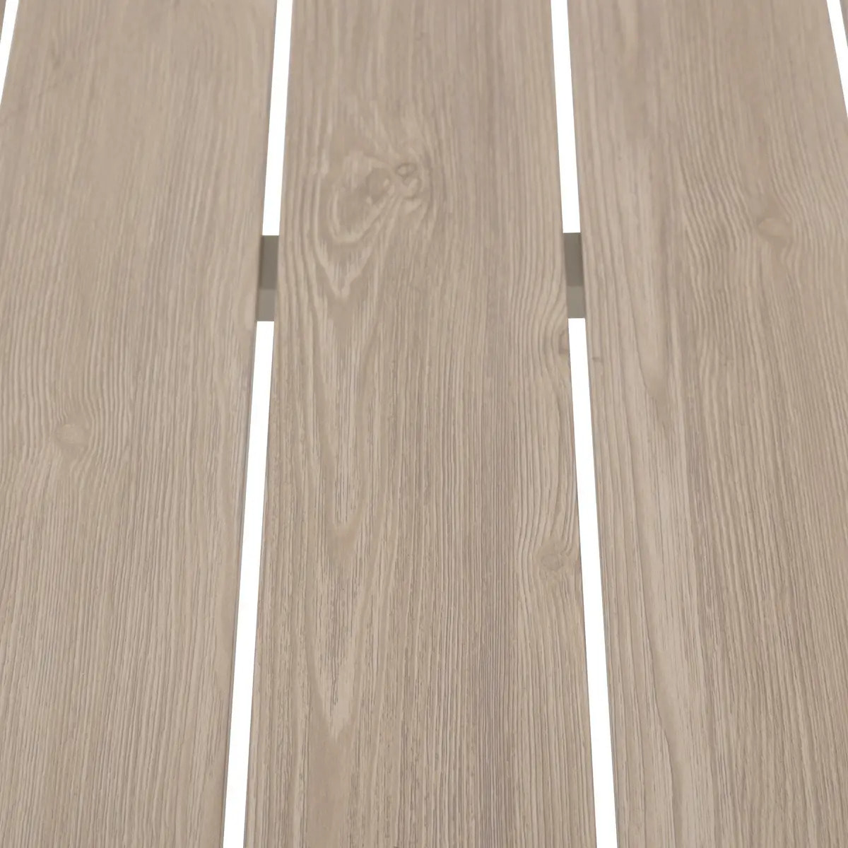 Table de jardin "Évasion" effet bois lin & argile 2 places lates en aluminium