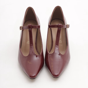 T-BAR CON TACCO BORDEAUX