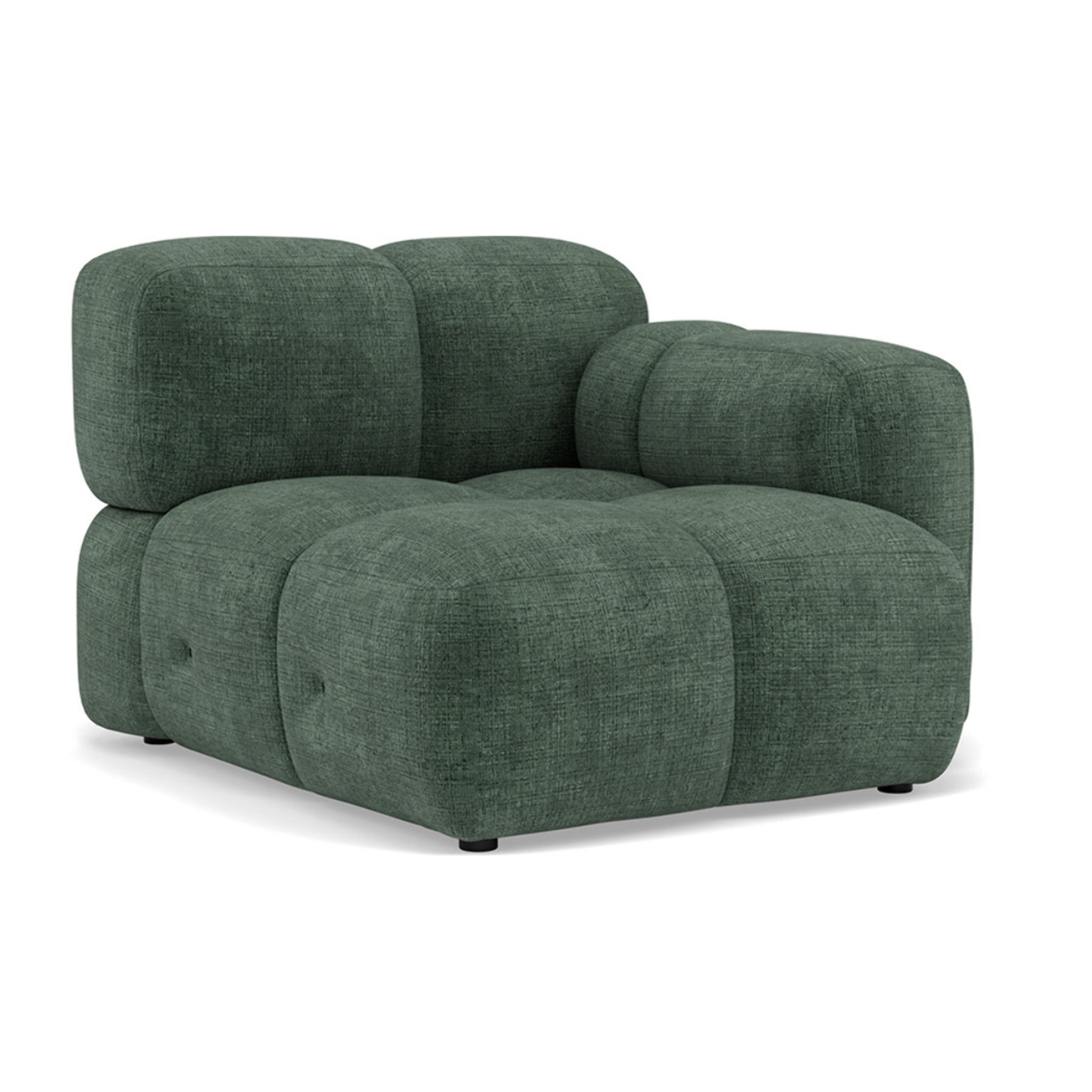 Grace - module d'assise droit en velours texturé - Vert