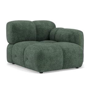 Grace - module d'assise droit en velours texturé - Vert