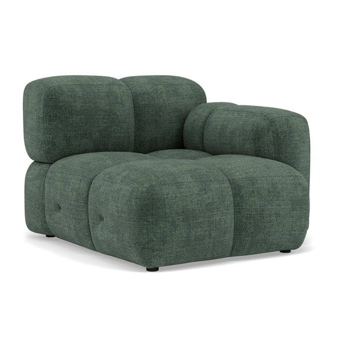 Grace - module d'assise droit en velours texturé - Vert