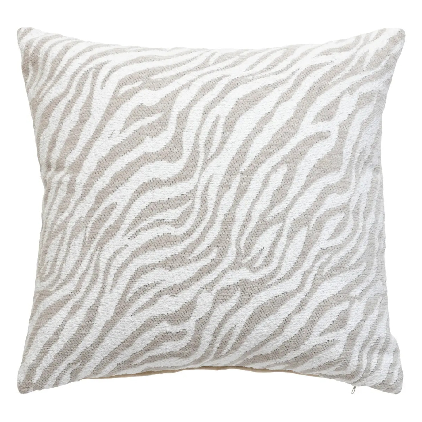 Housse de coussin Jeni chenille beige lin 40x40cm