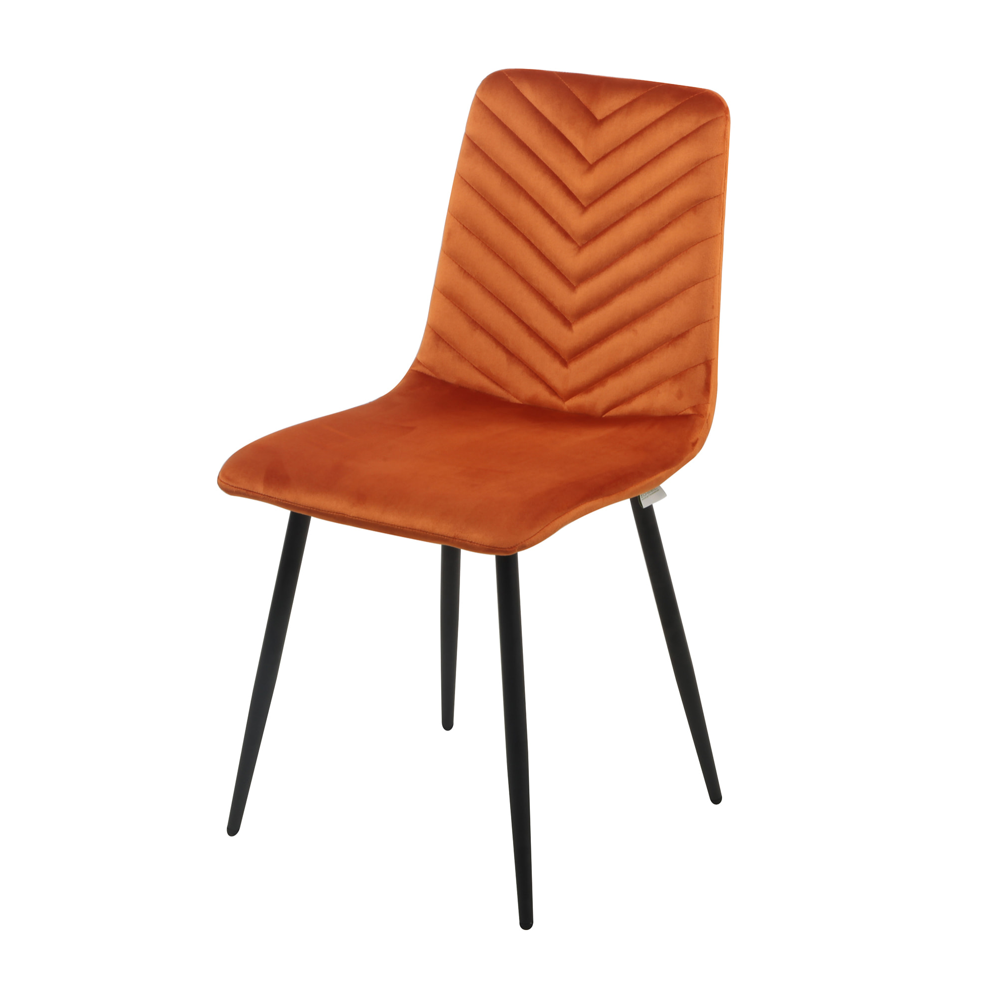 Set da 4 pz, Sedia, New Point, Velluto, ruggine, gambe nere, schienale trapuntato, perfetta per arredare ambienti dallo stile moderno e classico.
