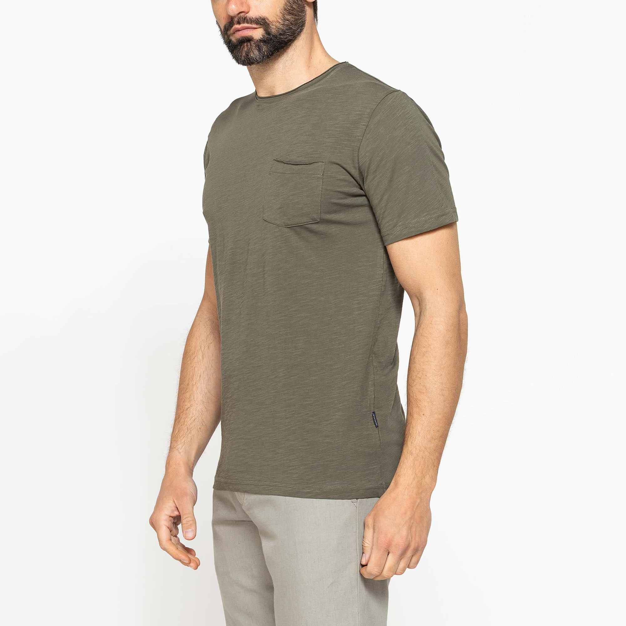 T-SHIRT ESTIVA CON TASCHINO IN COTONE FIAMMATO