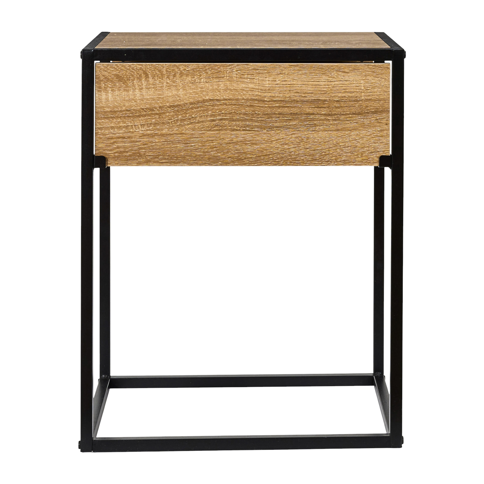 Table de Chevet - HOME DECO FACTORY - Loka - Industriel - Noir et Marron