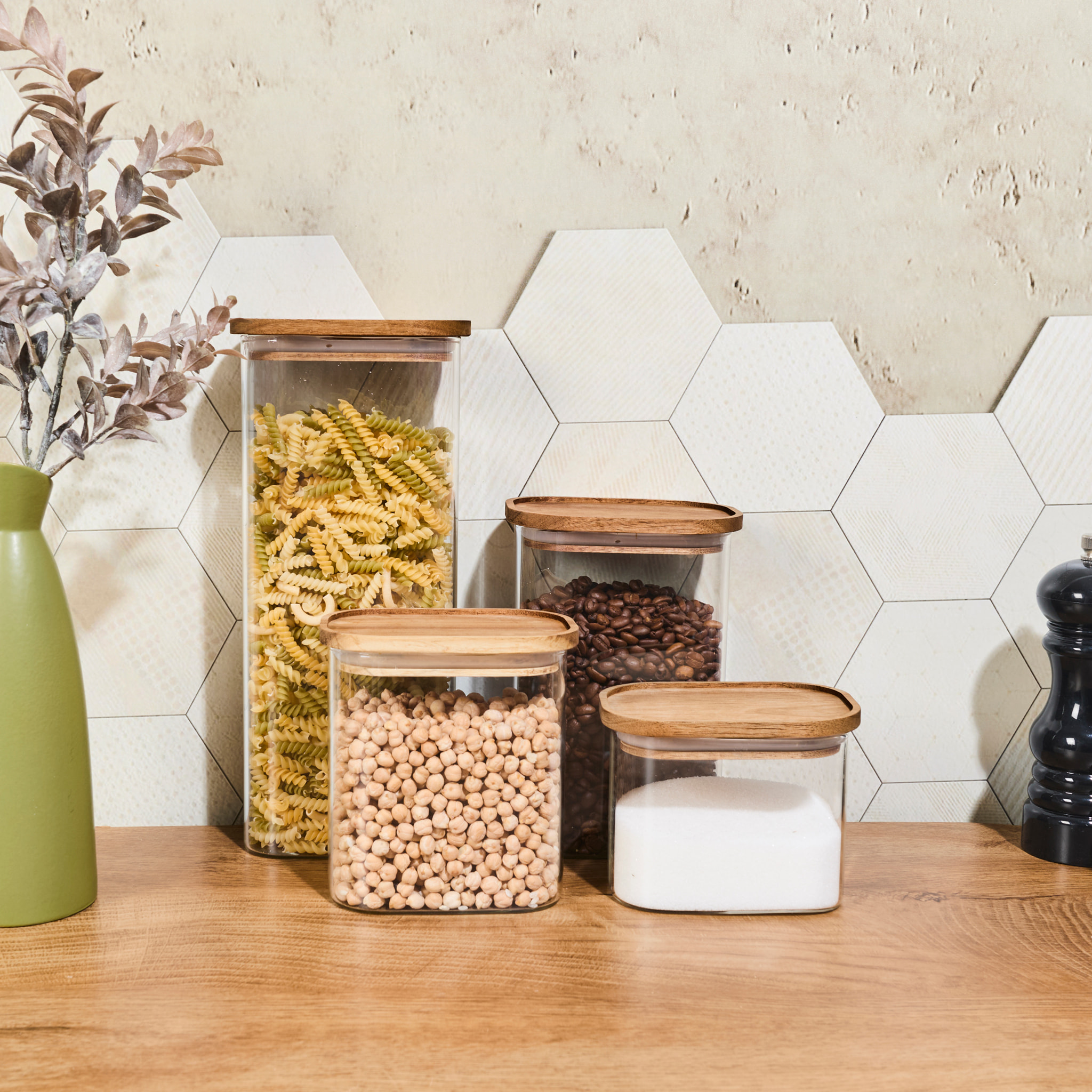 Bocal - HOME DECO FACTORY - HERITAGE - Borosilicate - Empilable - Transparent et marron