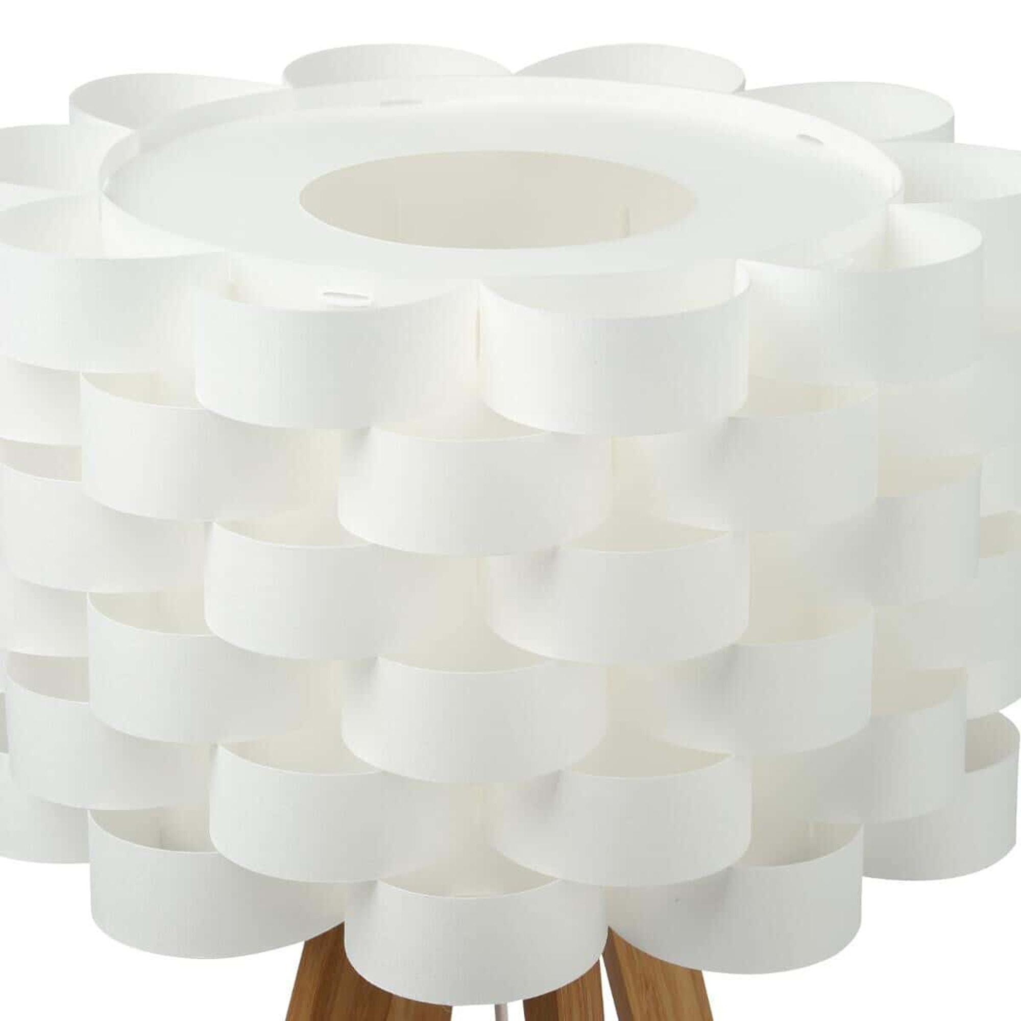 Lámpara de pie perfecta para la decoracion en bambu color blanco|D. 50 x H. 150 cm