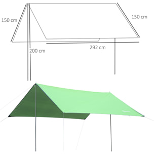 Toldo de Refugio Portátil Protección Solar 3x3 m Verde