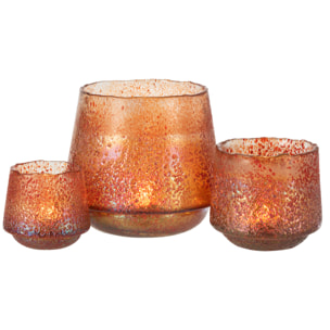 J-Line photophore Pois - verre - orange - large