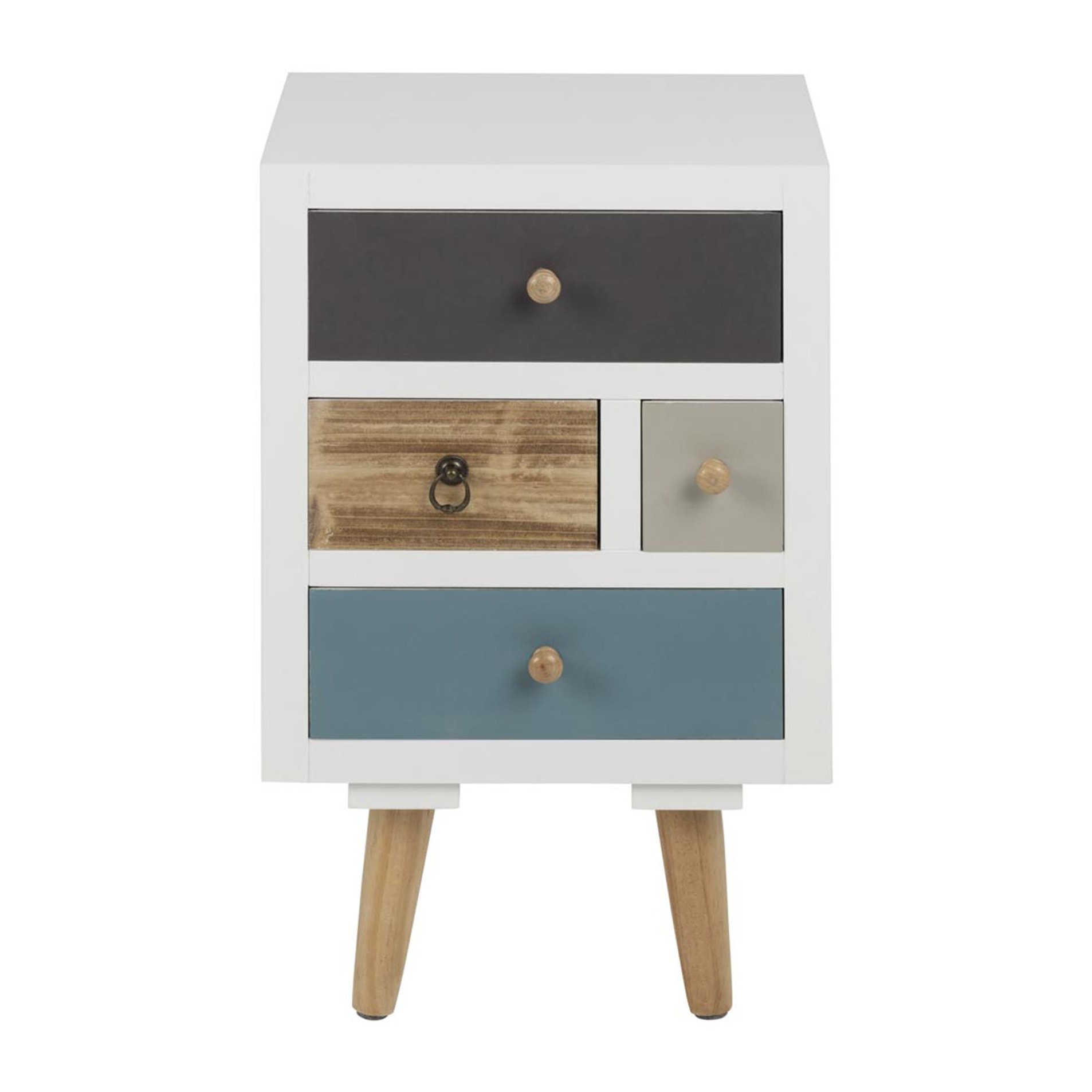 Table de chevet 4 tiroirs multicolore WILLIAM