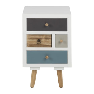 Table de chevet 4 tiroirs multicolore WILLIAM