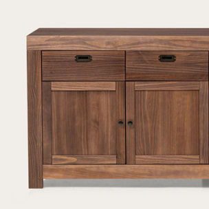Buffet Nador -bois massif d'araucaria-couleur kokoa 200 x 85 x 45 cm