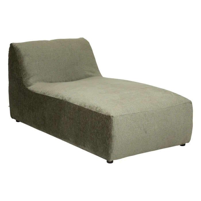 Module chaise longue "Mavuno" en velours 87x154cm vert cèdre